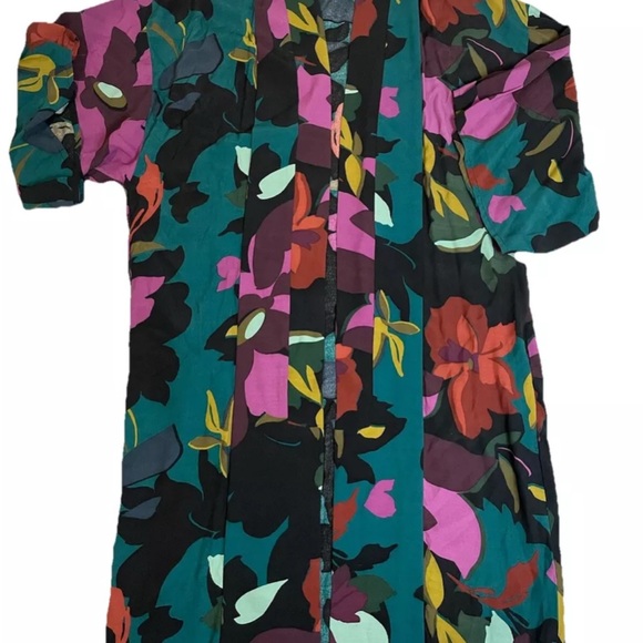 Anthropologie MAEVE Kimono Open Jacket Duster Womens M/L KIRA Floral Tropical - Picture 2 of 6